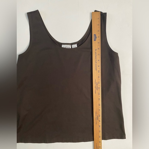 Chico's Vintage 80s Dark Brown Layer Tank Tip - Chico's Size 2 - L( 12) - Picture 5 of 8